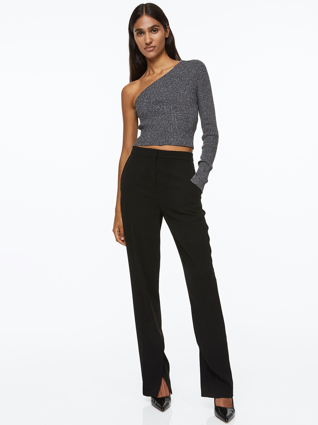 H&M Women Tailored Trousers, Black