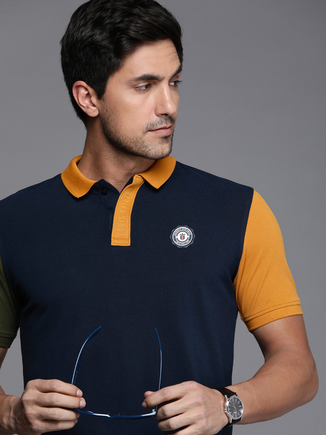 Louis Philippe Sport Men Brand Logo Polo Collar Pure Cotton Slim Fit T-shirt, Navy blue
Louis Philippe Sport Men Brand Logo Polo Collar Pure Cotton Slim Fit T-shirt, Navy blue