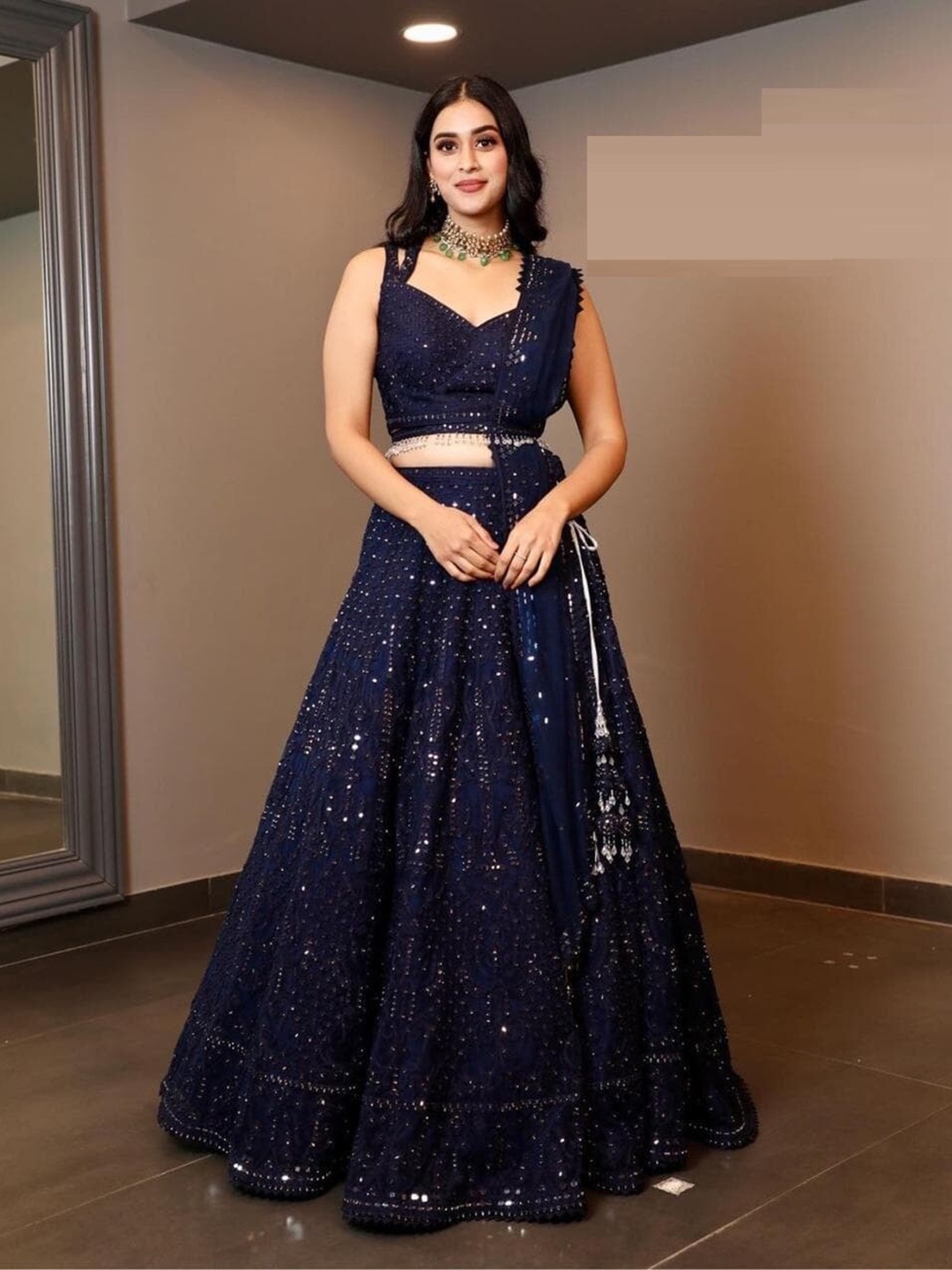 Fashionuma Embroidered Sequinned Semi-Stitched Lehenga & Unstitched Blouse With Dupatta, Blue
Fashionuma Embroidered Sequinned Semi-Stitched Lehenga & Unstitched Blouse With Dupatta, Blue