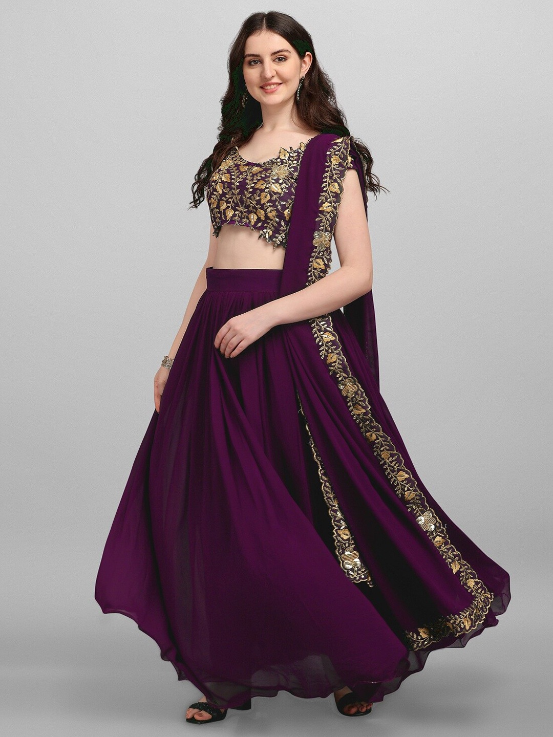 Fashion Basket Embroidered Semi-Stitched Lehenga & Unstitched Blouse With Dupatta, Purple
Fashion Basket Embroidered Semi-Stitched Lehenga & Unstitched Blouse With Dupatta, Purple