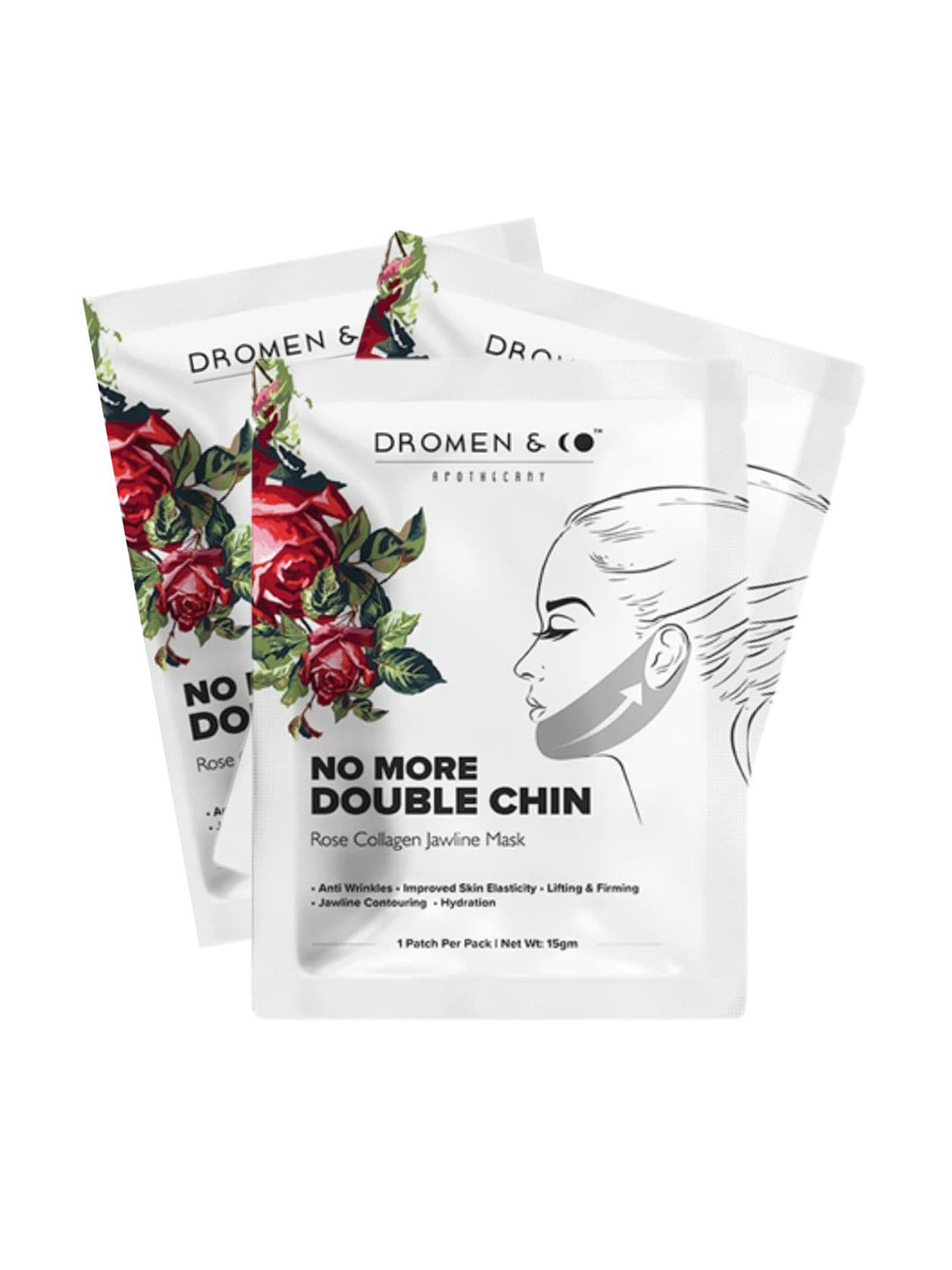 DROMEN & CO Set Of 3 Rose Collagen V-Shaped Jawline Slimming Mask for Double Chin-15g each, White
DROMEN & CO Set Of 3 Rose Collagen V-Shaped Jawline Slimming Mask for Double Chin-15g each, White