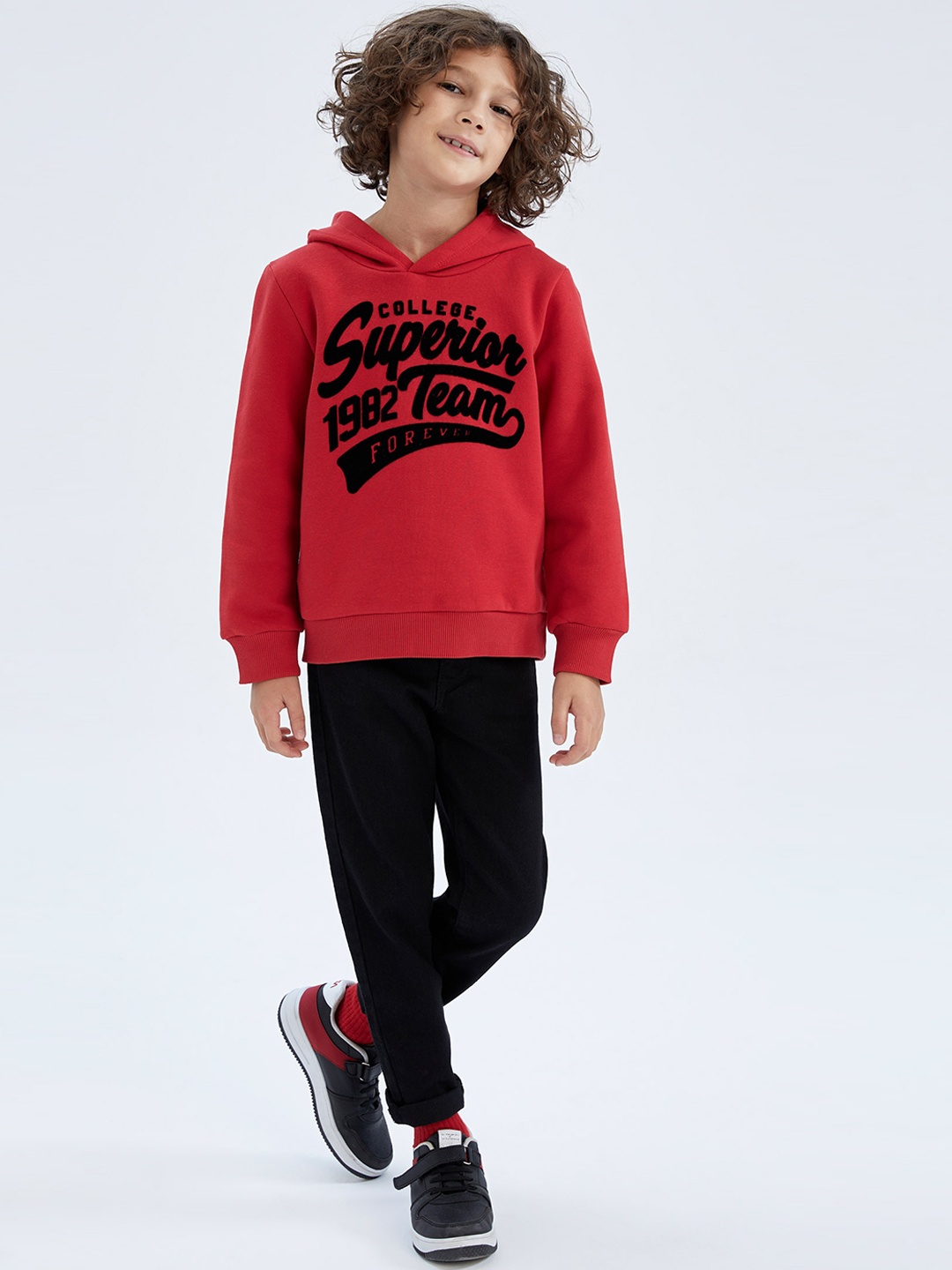 DeFacto Boys Mid Rise Trousers, Black