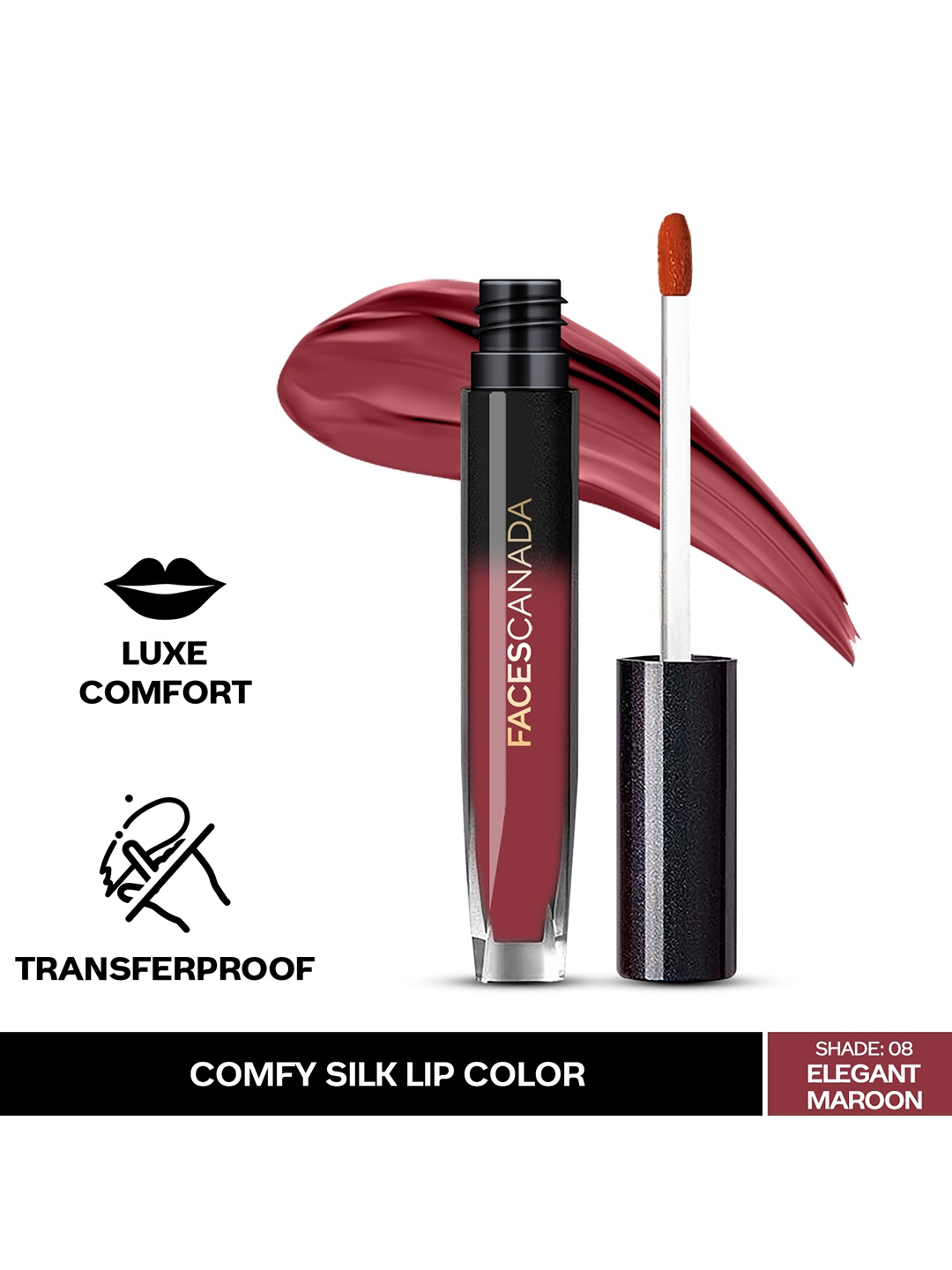 FACES CANADA Comfy Silk Lightweight & Transfer-Proof Satin Matte HD Lip Color - Elegant Maroon 08 - 3 ml
FACES CANADA Comfy Silk Lightweight & Transfer-Proof Satin Matte HD Lip Color - Elegant Maroon 08 - 3 ml