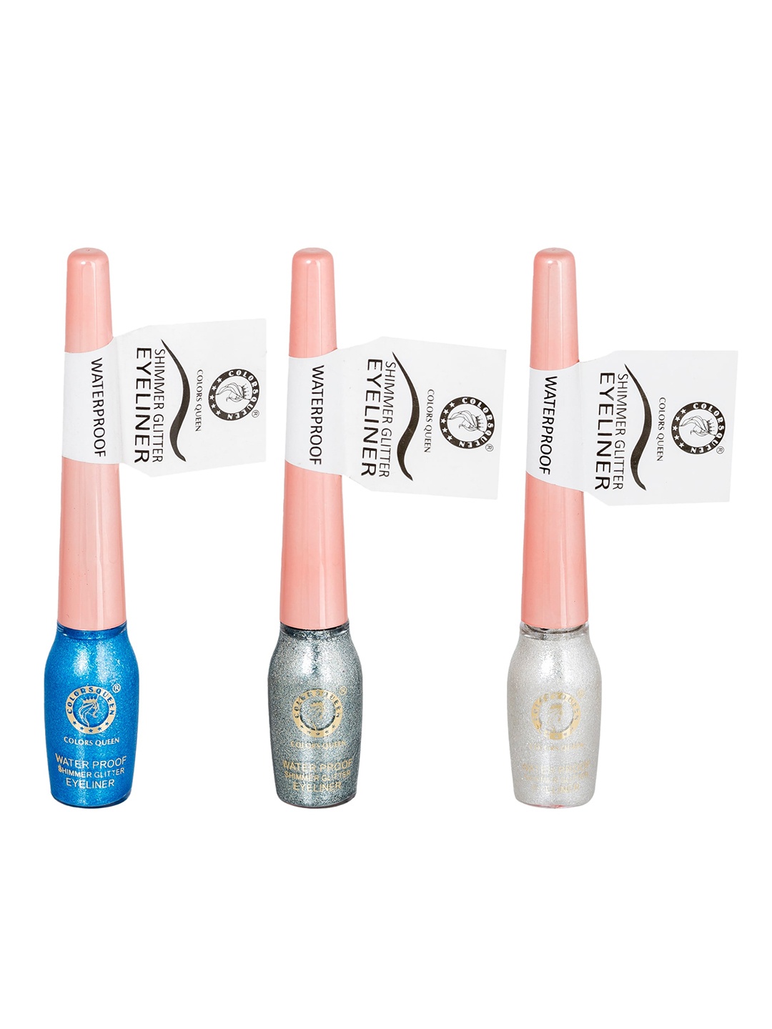 Colors Queen Set Of 3 Waterproof Shimmer Glitter Eyeliner - 5 ml Each, Blue
Colors Queen Set Of 3 Waterproof Shimmer Glitter Eyeliner - 5 ml Each, Blue