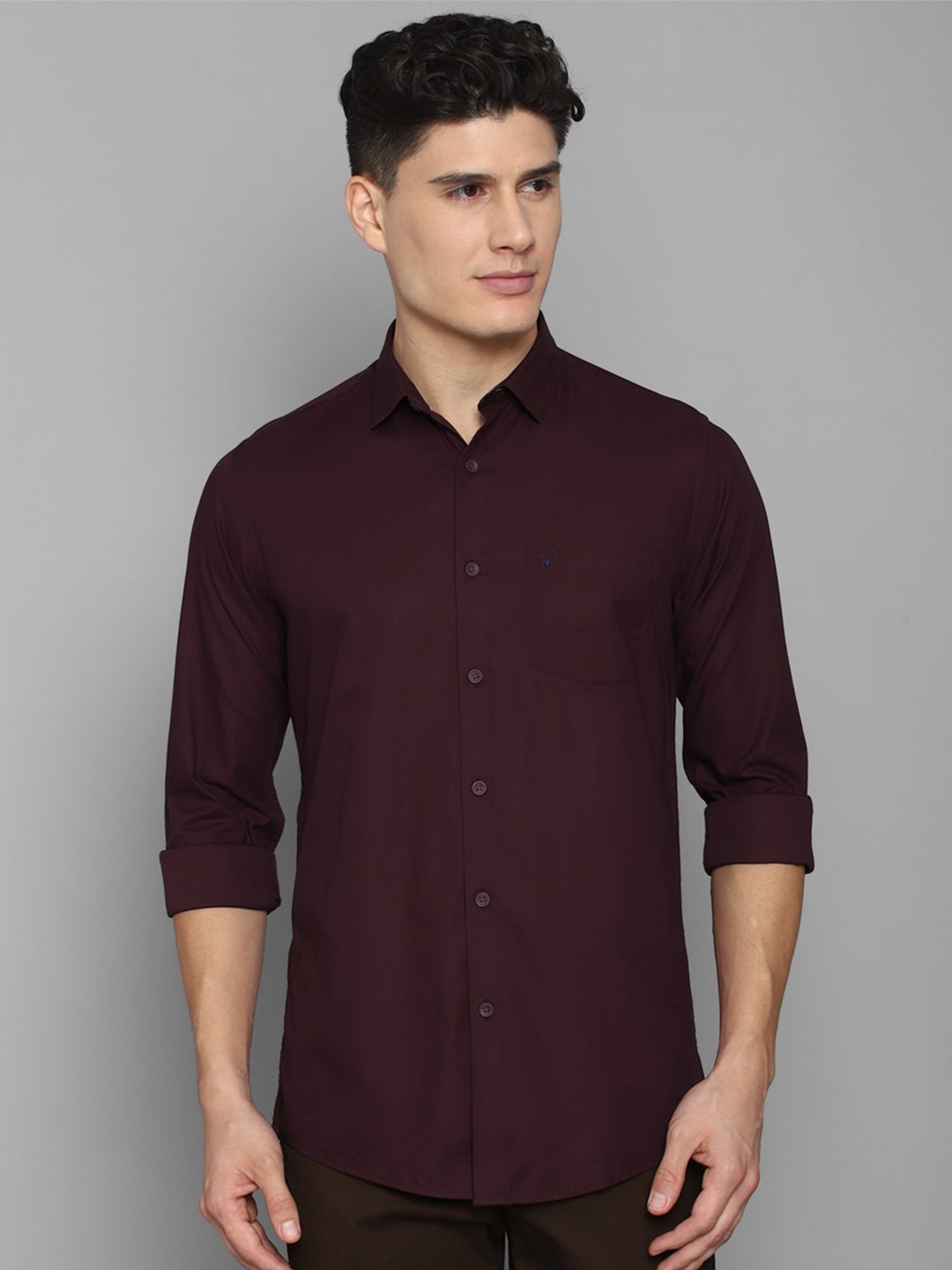 Allen Solly Men Cotton Casual Shirt, Maroon