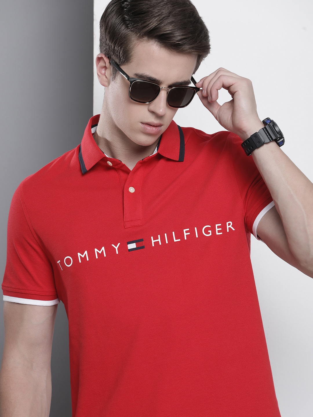 Tommy Hilfiger Men Brand Logo Print & Embroidered Polo Collar Knitted Pure Cotton T-shirt, Red
Tommy Hilfiger Men Brand Logo Print & Embroidered Polo Collar Knitted Pure Cotton T-shirt, Red