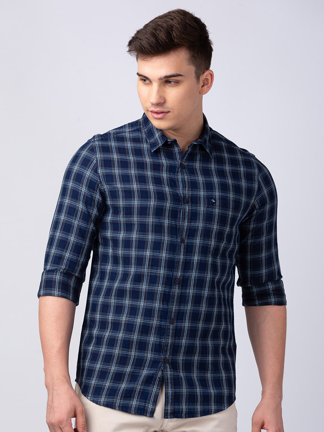 SPYKAR Men Navy Classic Slim Fit Grid Tattersall Checked Casual Cotton Shirt, Navy blue
SPYKAR Men Navy Classic Slim Fit Grid Tattersall Checked Casual Cotton Shirt, Navy blue