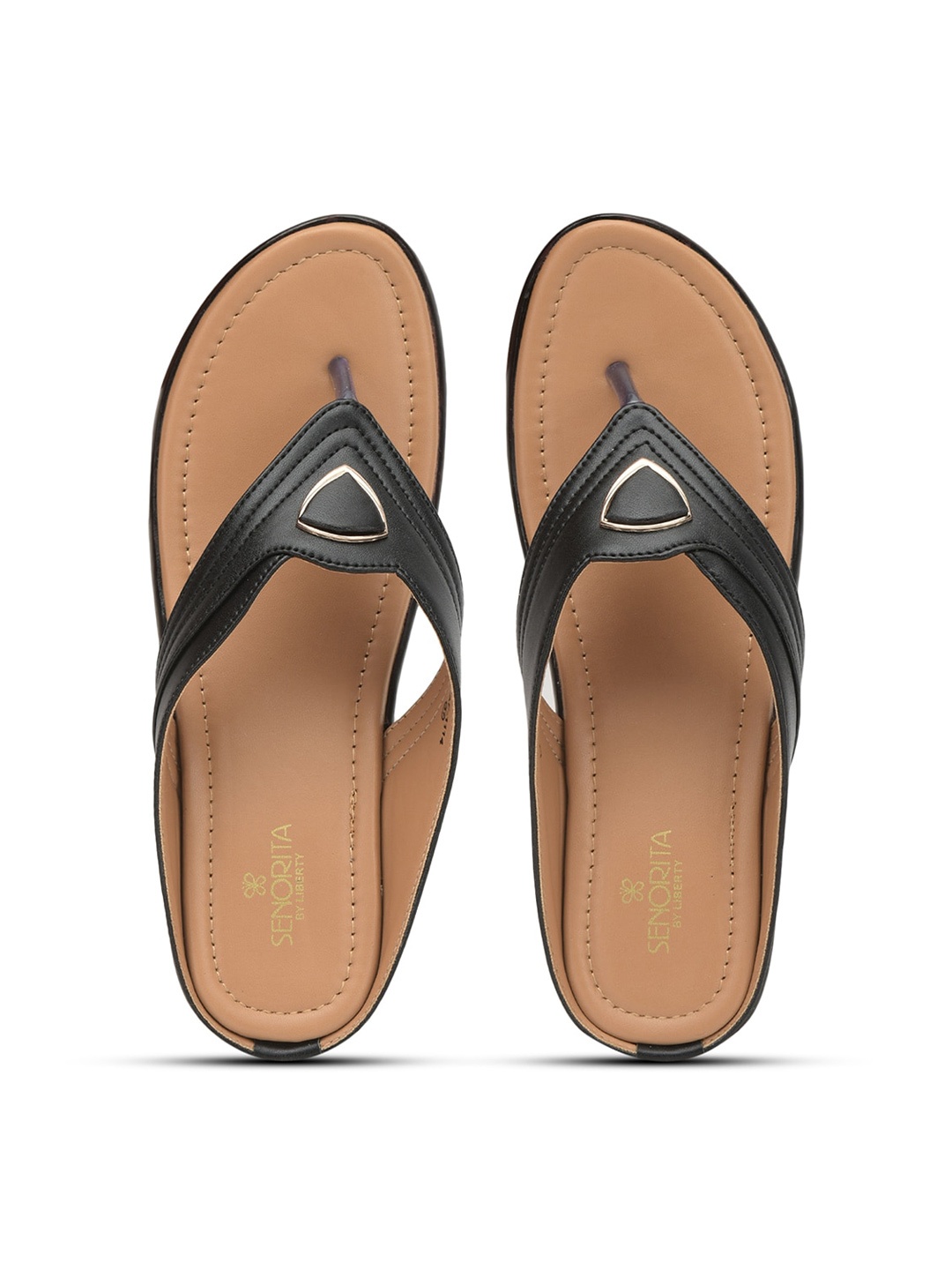 Liberty Women Solid Open Toe Flats, Tan