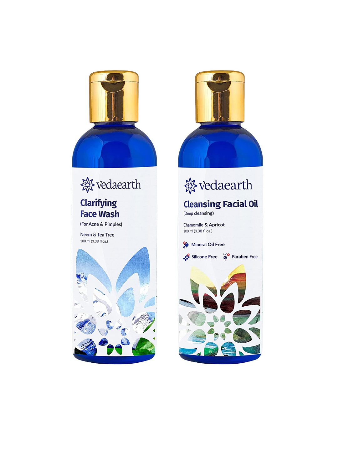 VEDAEARTH Set of Clarifying Face Wash & Cleansing Facial Oil Cleanser - 100 ml each, White
VEDAEARTH Set of Clarifying Face Wash & Cleansing Facial Oil Cleanser - 100 ml each, White