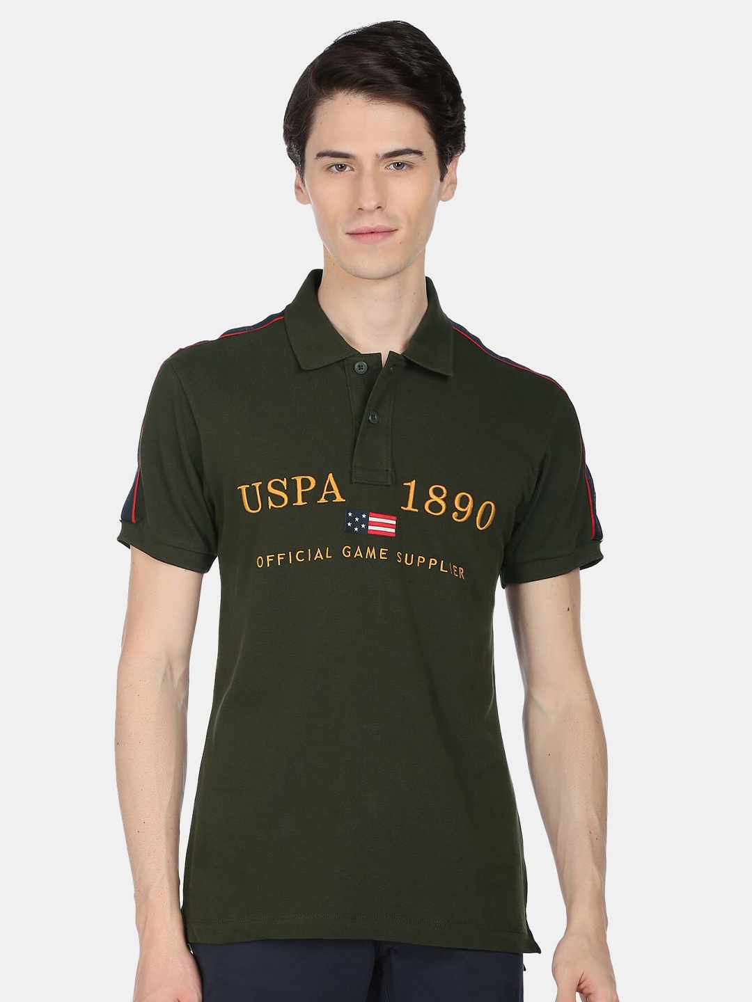 U.S. Polo Assn. Men Brand Logo Printed Polo Collar Pure Cotton T-shirt, Green
U.S. Polo Assn. Men Brand Logo Printed Polo Collar Pure Cotton T-shirt, Green