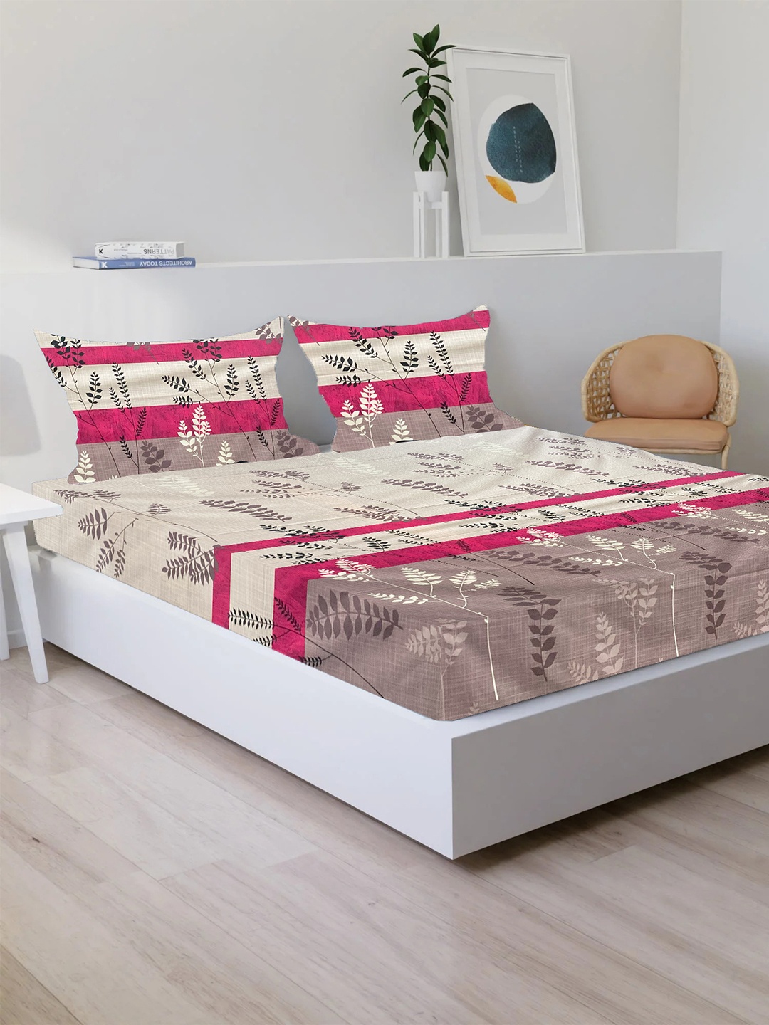 Sleeping Owls- because your sleep matters Pink & Magenta Floral 210 TC King Bedsheet with 2 Pillow Covers
Sleeping Owls- because your sleep matters Pink & Magenta Floral 210 TC King Bedsheet with 2 Pillow Covers
