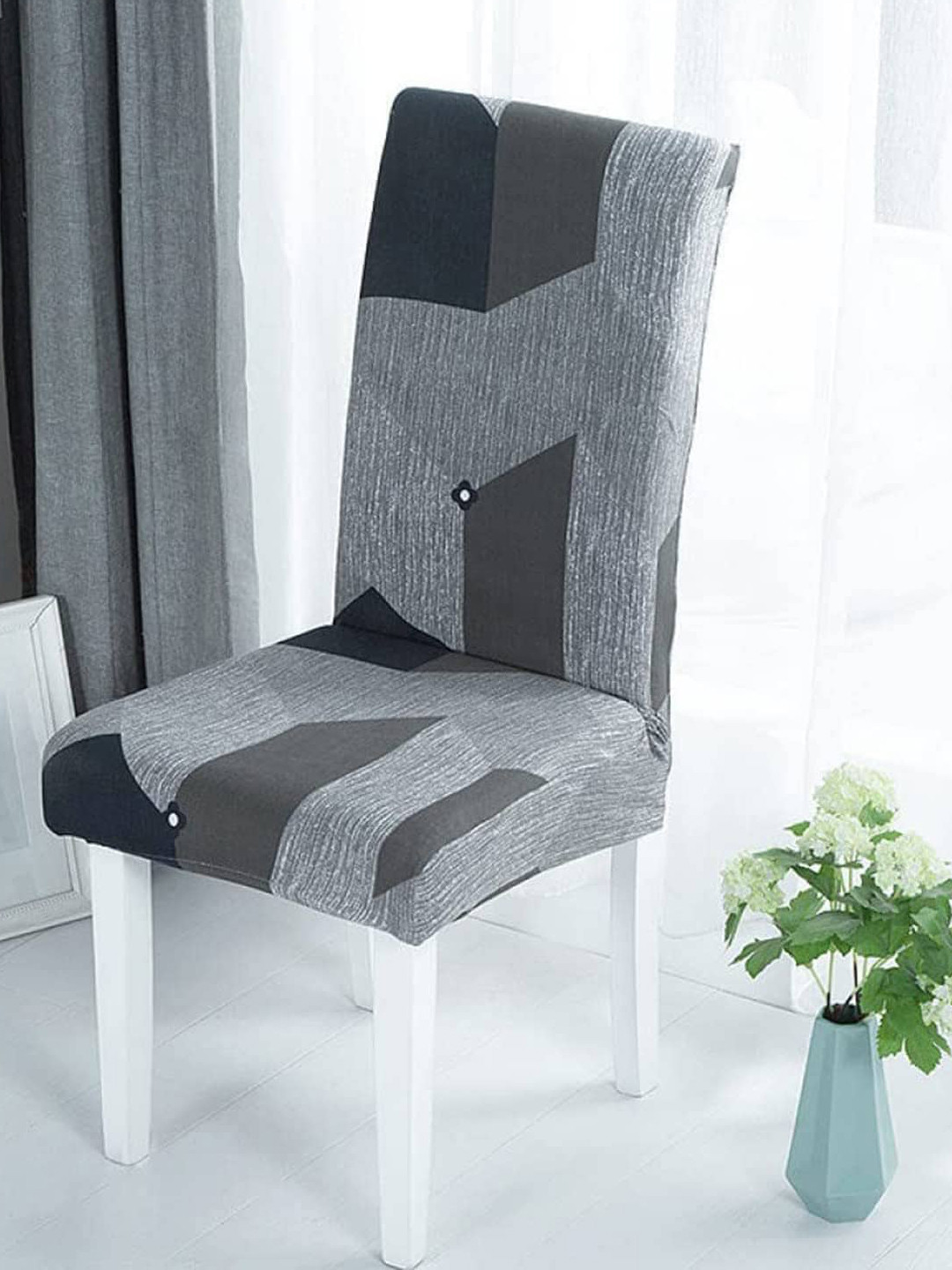 HOUSE OF QUIRK Set Of 4 Grey Printed Removable Chair Covers
HOUSE OF QUIRK Set Of 4 Grey Printed Removable Chair Covers