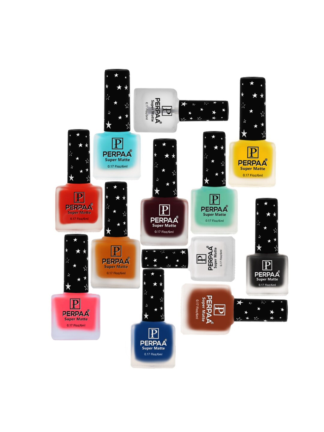 PERPAA Set of 12 Super Matte Quick-Dry & Long Lasting Matte Nail Polish 6ml each- Combo 30, Multi
PERPAA Set of 12 Super Matte Quick-Dry & Long Lasting Matte Nail Polish 6ml each- Combo 30, Multi