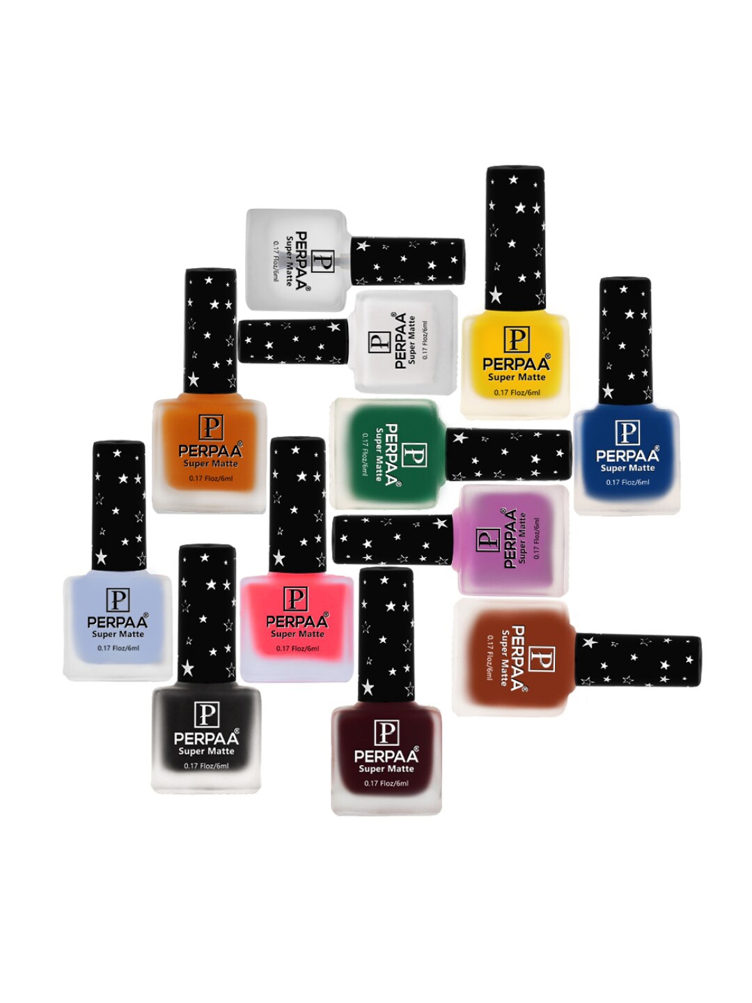PERPAA Set of 12 Super Matte Quick-Dry & Long Lasting Matte Nail Polish 6ml each- Combo 41, Multi
PERPAA Set of 12 Super Matte Quick-Dry & Long Lasting Matte Nail Polish 6ml each- Combo 41, Multi