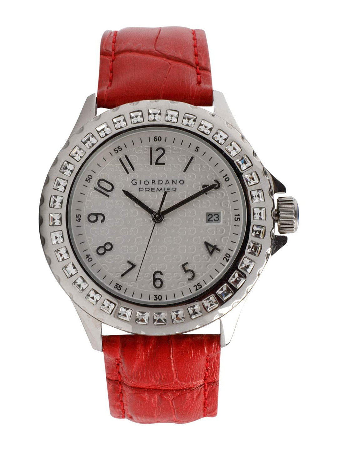 GIORDANO Women Embellished Dial & Leather Textured Straps Analogue Watch P289-01, Silver
GIORDANO Women Embellished Dial & Leather Textured Straps Analogue Watch P289-01, Silver