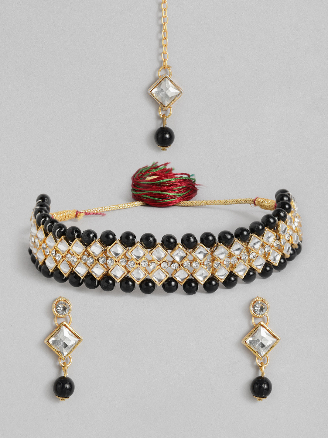 Anouk Stone Studded Choker Necklace & Earrings with Maang Tika Set, Gold
Anouk Stone Studded Choker Necklace & Earrings with Maang Tika Set, Gold