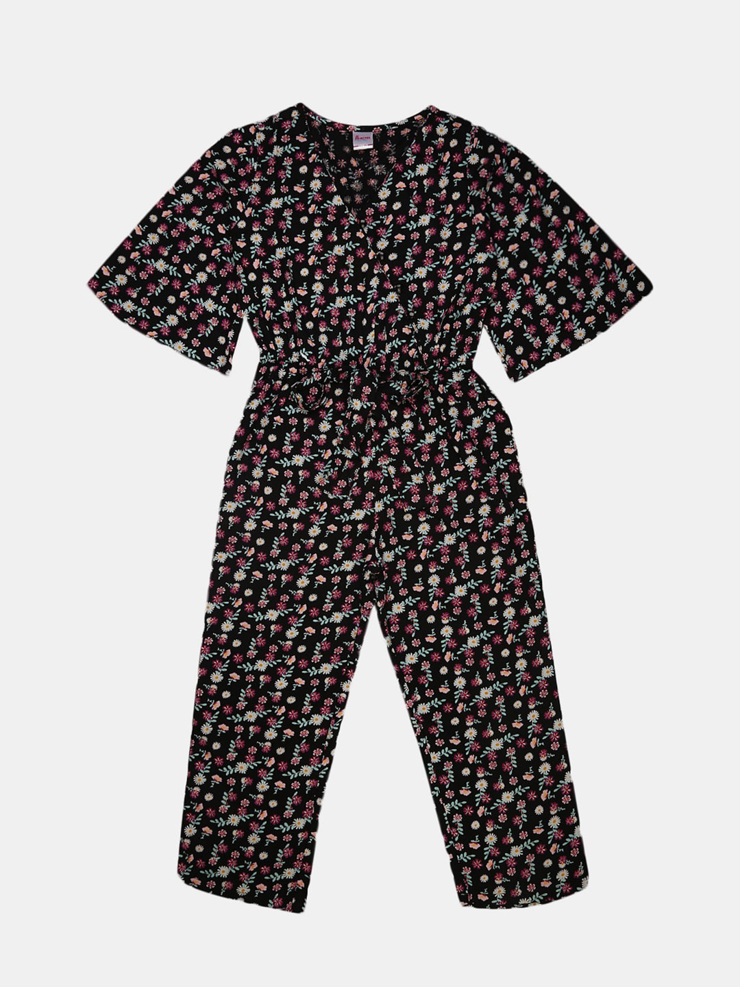 V-Mart Girls Black Printed Basic Jumpsuit 
V-Mart Girls Black Printed Basic Jumpsuit