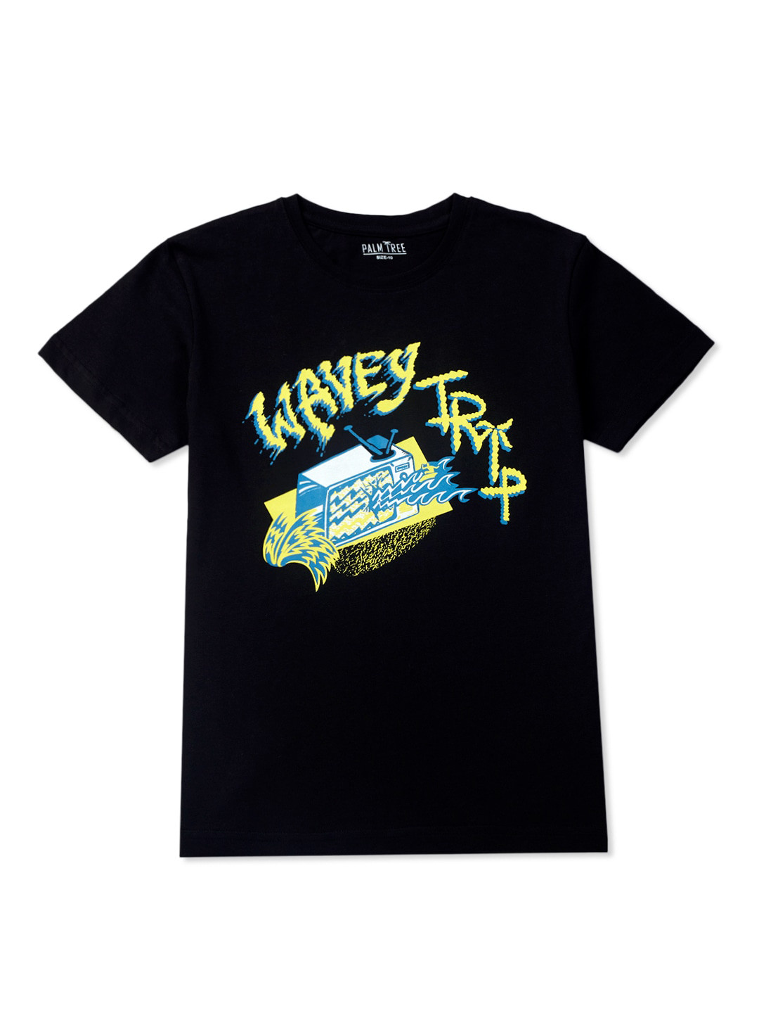Palm Tree Boys Printed Cotton T-shirt, Black 
Palm Tree Boys Printed Cotton T-shirt, Black