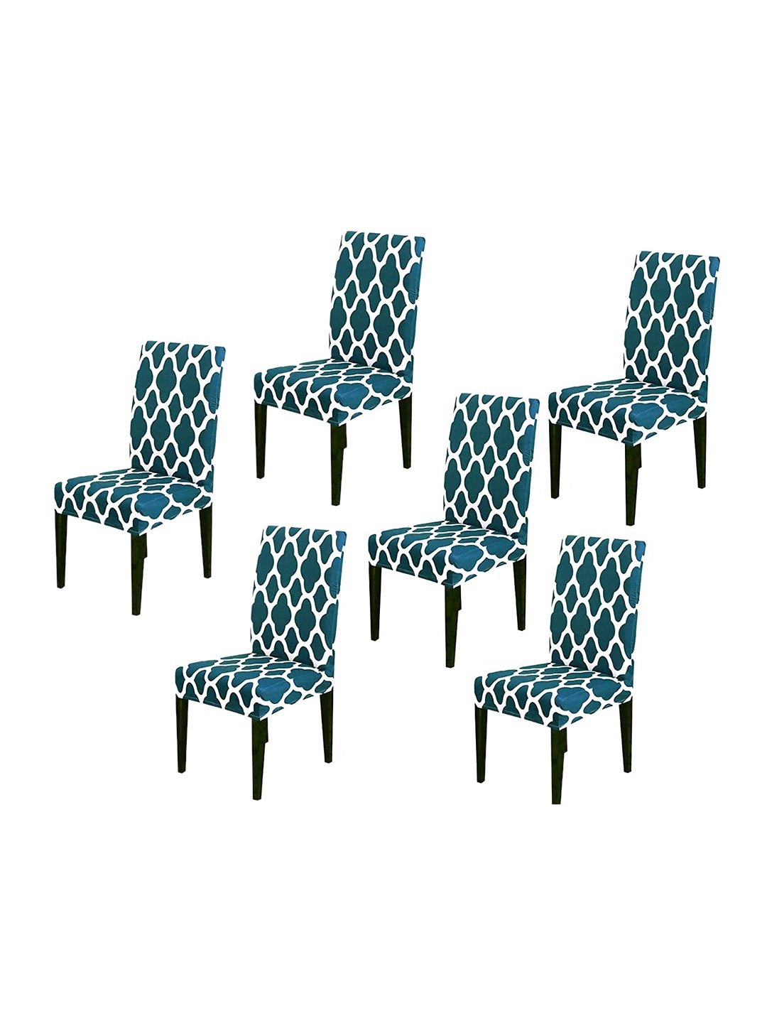 HOUSE OF QUIRK Set Of 6 Teal Blue & White Printed Super Removable Stretchable Chair Covers
HOUSE OF QUIRK Set Of 6 Teal Blue & White Printed Super Removable Stretchable Chair Covers