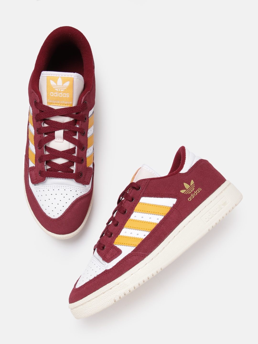 ADIDAS Originals Men Colourblocked Perforated Detail Centennial 85 LO Leather Sneakers, Burgundy
ADIDAS Originals Men Colourblocked Perforated Detail Centennial 85 LO Leather Sneakers, Burgundy