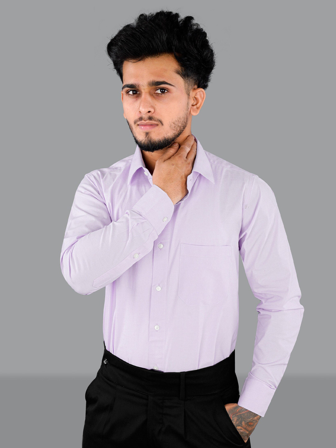 FRENCH CROWN Men Standard Formal Cotton Shirt, Lavender
FRENCH CROWN Men Standard Formal Cotton Shirt, Lavender