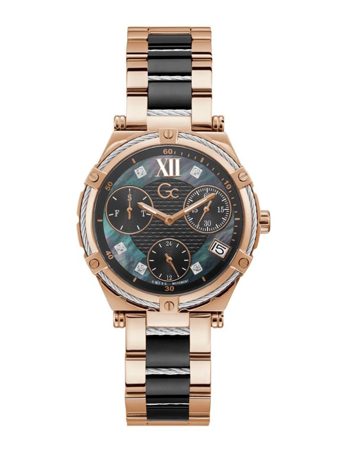 GC Women Embellished Ceramic Bracelet Style Straps Analogue Watch Y87001L2MF, Black
GC Women Embellished Ceramic Bracelet Style Straps Analogue Watch Y87001L2MF, Black
