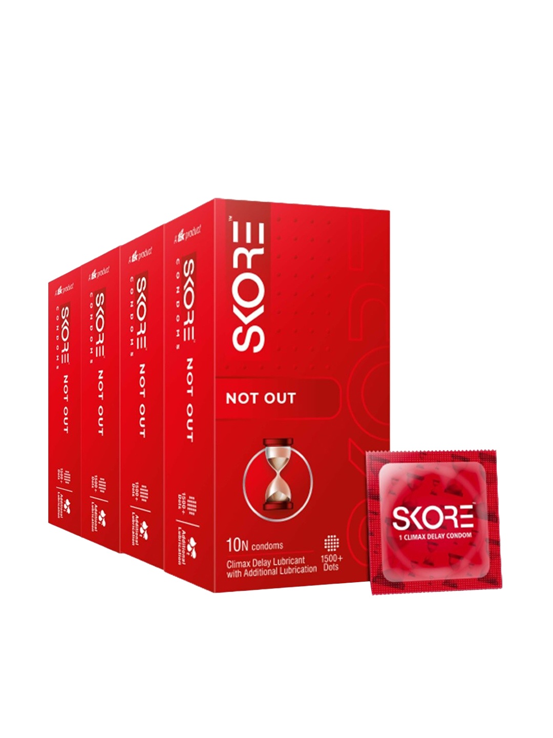 SKORE Men Set Of 4 Not Out Climax Delay With 1500 and Raised Dots Condoms - 10 Pieces Each, Nude
SKORE Men Set Of 4 Not Out Climax Delay With 1500 and Raised Dots Condoms - 10 Pieces Each, Nude
