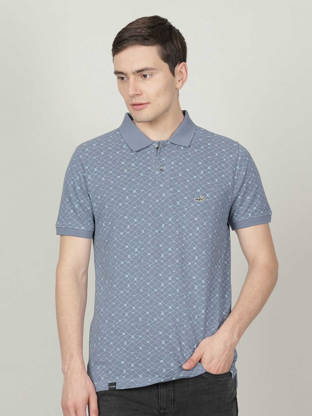 Crocodile Men Printed Cotton Polo Collar Slim Fit T-shirt, Blue
Crocodile Men Printed Cotton Polo Collar Slim Fit T-shirt, Blue