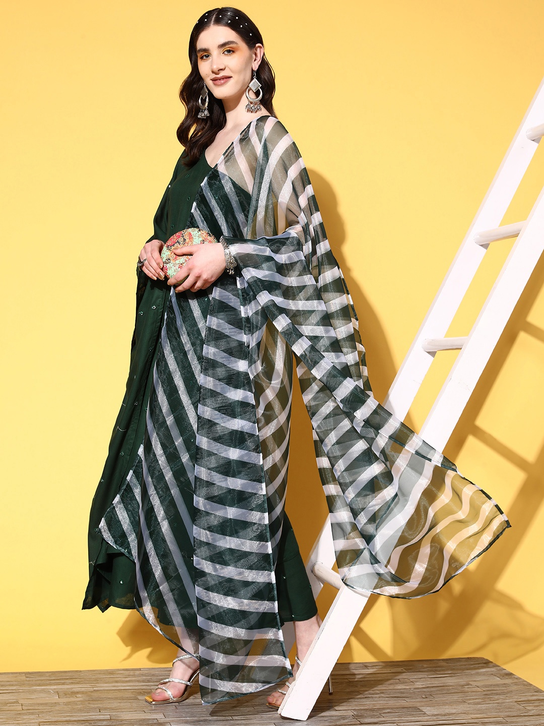 InWeave Women Green Embroidered Mirror Work One Shoulder Kurta With Palazzos & Dupatta
InWeave Women Green Embroidered Mirror Work One Shoulder Kurta With Palazzos & Dupatta