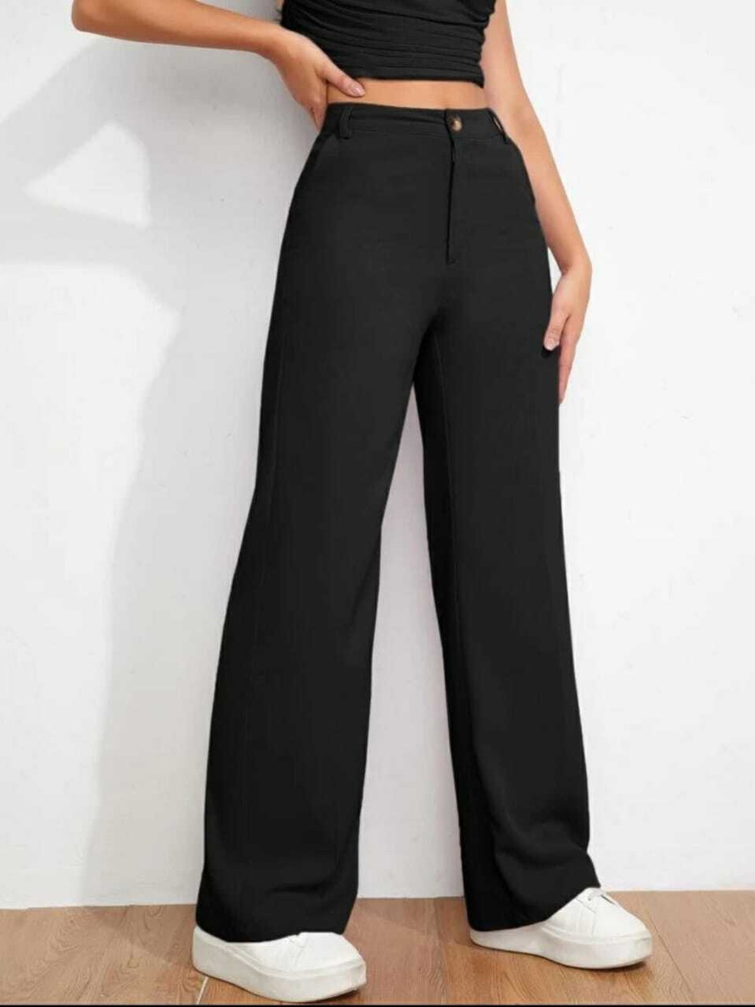 BROADSTAR Women Relaxed Straight Leg Loose Fit High-Rise Easy Wash Trousers, Black
BROADSTAR Women Relaxed Straight Leg Loose Fit High-Rise Easy Wash Trousers, Black