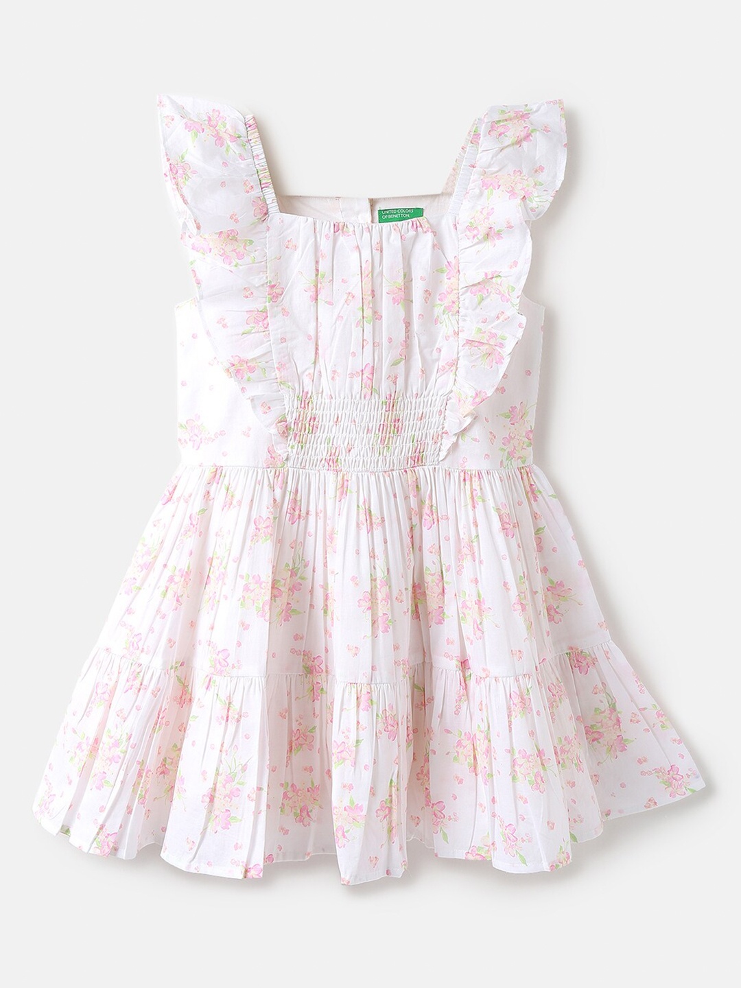 United Colors of Benetton Girls Printed Square Neck Fit and Flare Cotton Dress, White
United Colors of Benetton Girls Printed Square Neck Fit and Flare Cotton Dress, White