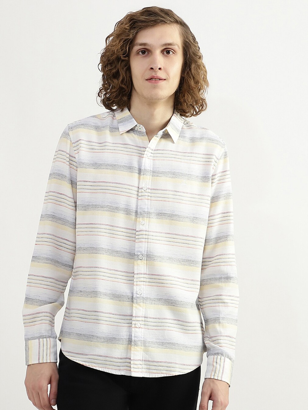 United Colors of Benetton Men Slim Fit Horizontal Stripes Cotton Casual Shirt, White
United Colors of Benetton Men Slim Fit Horizontal Stripes Cotton Casual Shirt, White
