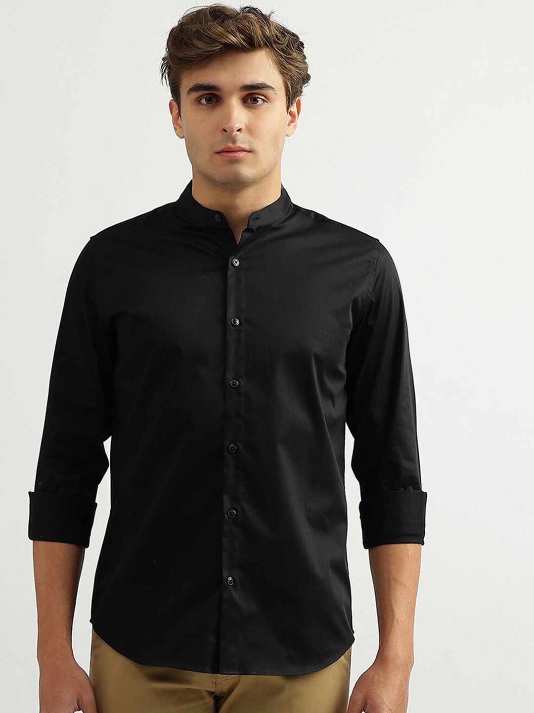 United Colors of Benetton Men Mandarin Collar Slim Fit Formal Cotton Shirt, Black
United Colors of Benetton Men Mandarin Collar Slim Fit Formal Cotton Shirt, Black