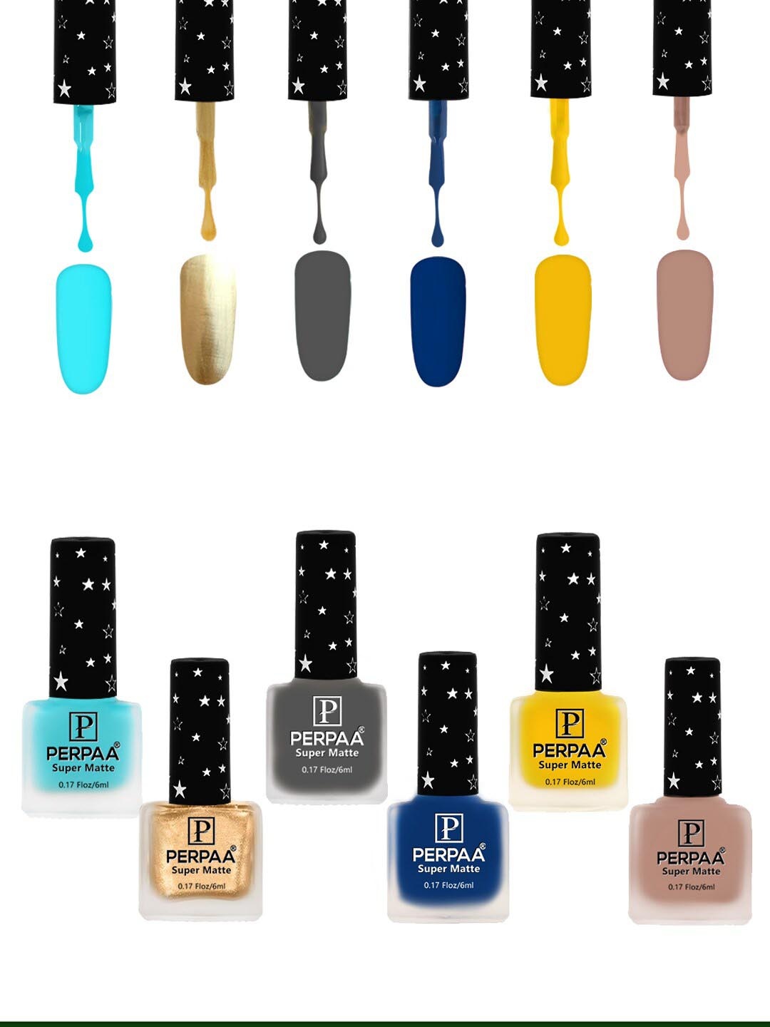 PERPAA Set of 6 Super Matte Quick-Dry & Long Lasting Nail Polish - 6 ml Each, Yellow
PERPAA Set of 6 Super Matte Quick-Dry & Long Lasting Nail Polish - 6 ml Each, Yellow
