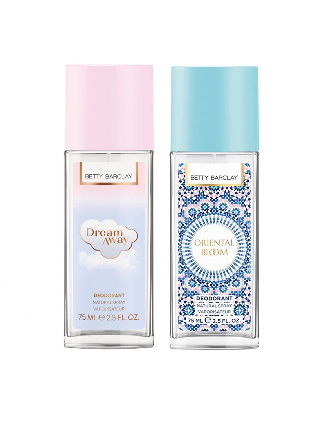 Betty Barclay Women Set of 2 Deodorant Spray 75 ml Each - Dream Away & Oriental Bloom, Transparent
Betty Barclay Women Set of 2 Deodorant Spray 75 ml Each - Dream Away & Oriental Bloom, Transparent