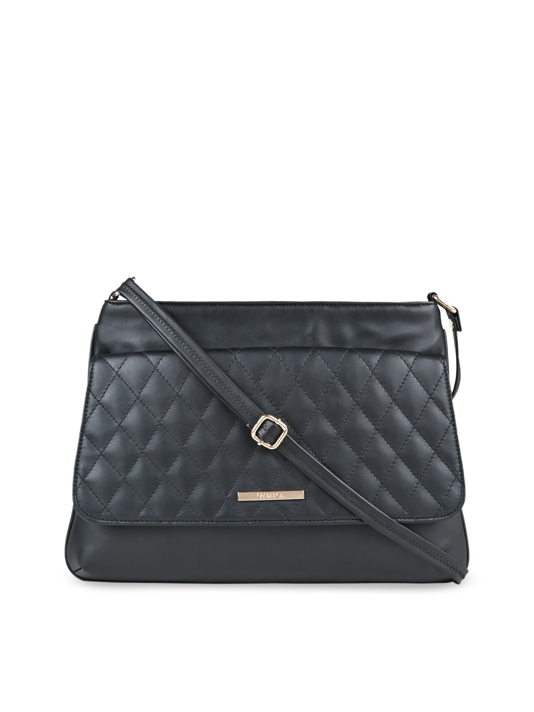 Rocia Structured Sling Bag With Quilted, Black