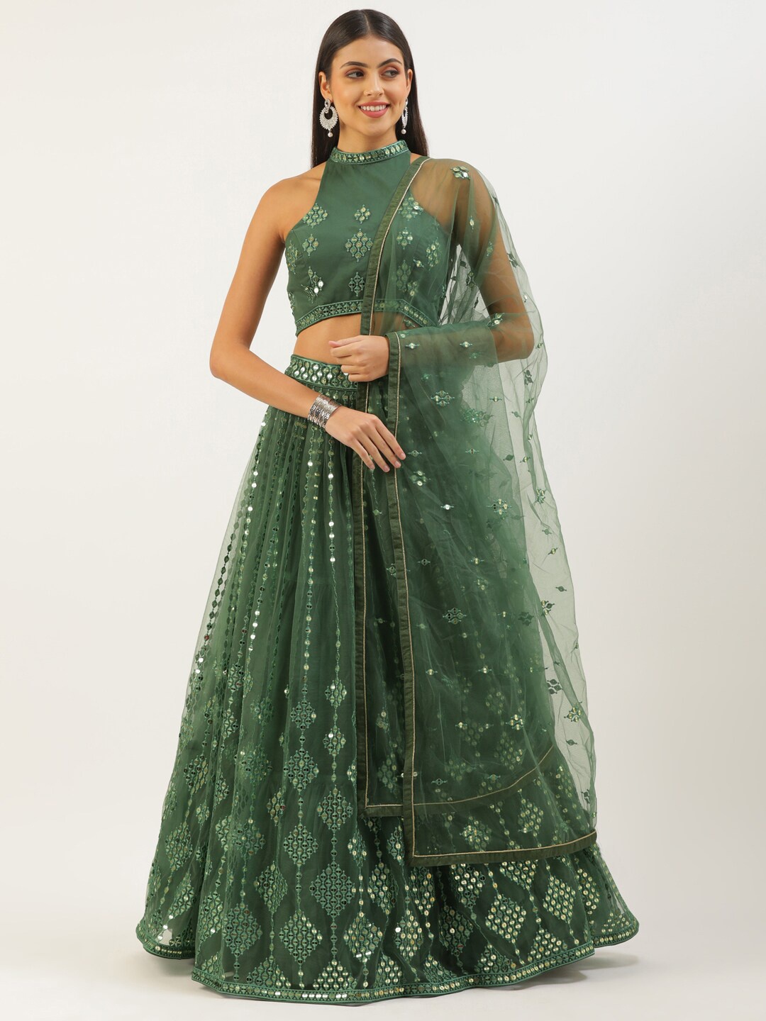 panchhi Embellished Sequinned Semi-Stitched Lehenga & Unstitched Blouse With, Sea green
panchhi Embellished Sequinned Semi-Stitched Lehenga & Unstitched Blouse With, Sea green