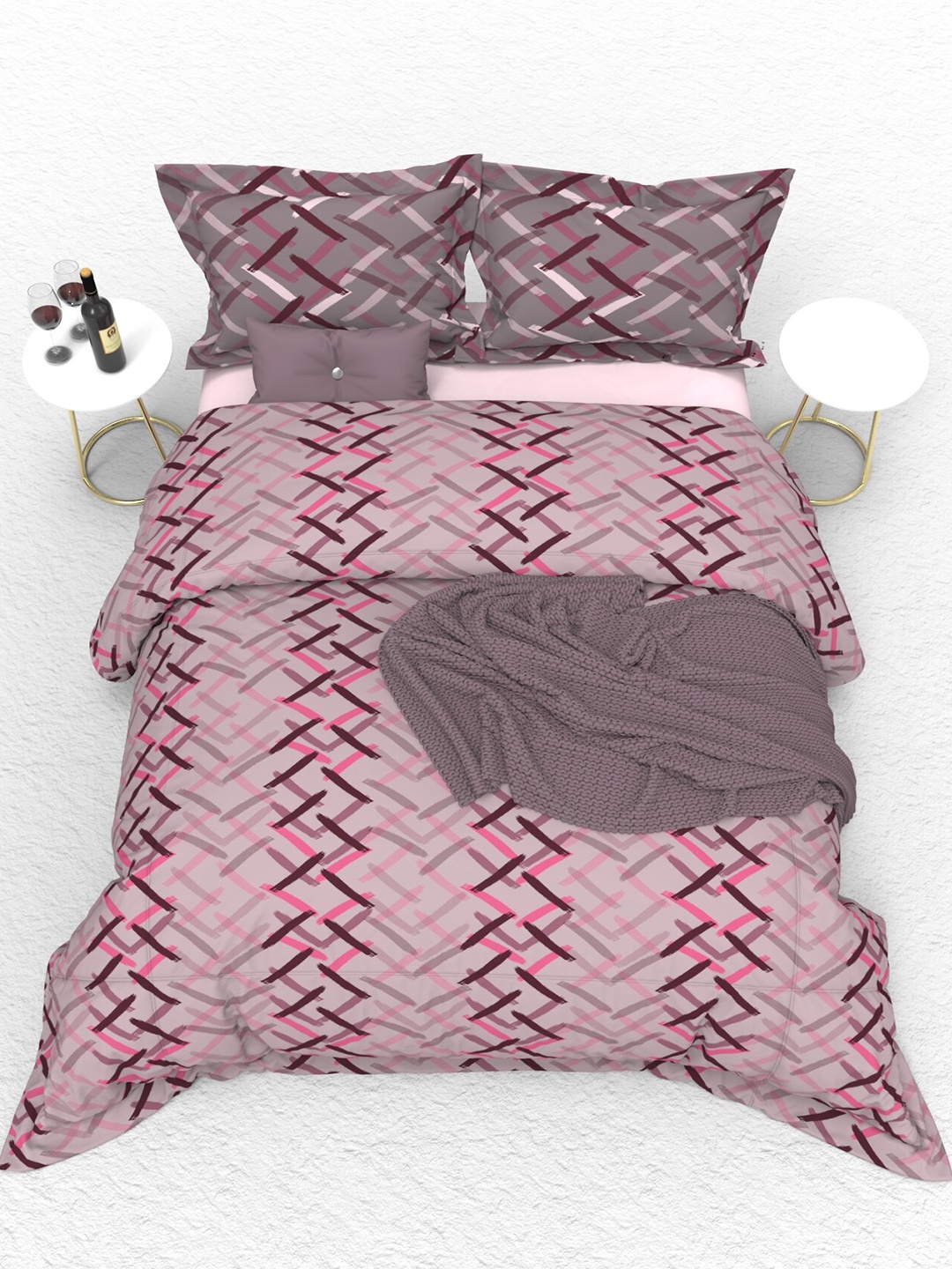 THE WHITE MOSS Portland Maroon & Pink 160 TC King Flat Bedsheet with 2 Pillow Covers
THE WHITE MOSS Portland Maroon & Pink 160 TC King Flat Bedsheet with 2 Pillow Covers