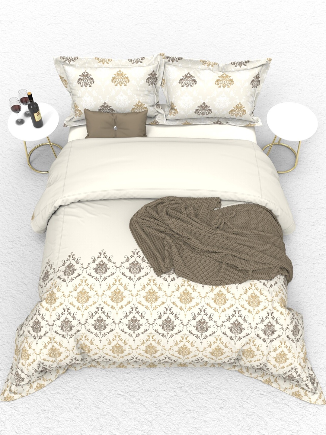 THE WHITE MOSS Cream-Coloured & Orange Ethnic Motifs 160 TC King Bedsheet with 2 Pillow Covers
THE WHITE MOSS Cream-Coloured & Orange Ethnic Motifs 160 TC King Bedsheet with 2 Pillow Covers