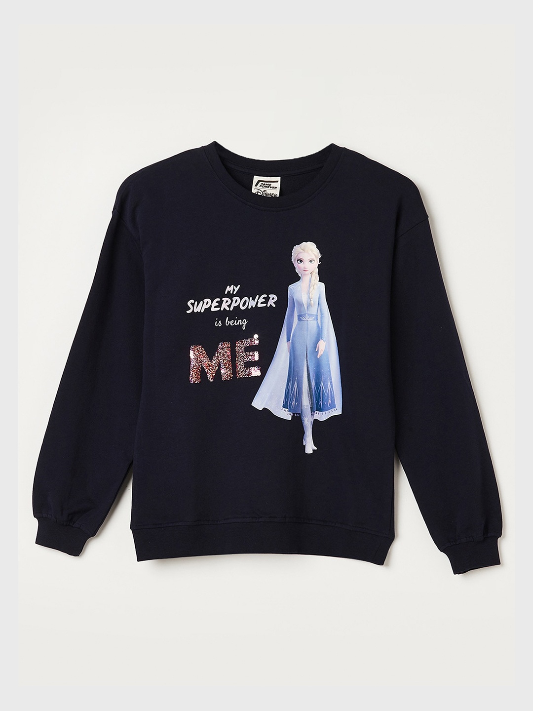 Fame Forever by Lifestyle Girls Elsa Printed Pure Cotton Pullover Sweatshirt, Navy blue
Fame Forever by Lifestyle Girls Elsa Printed Pure Cotton Pullover Sweatshirt, Navy blue