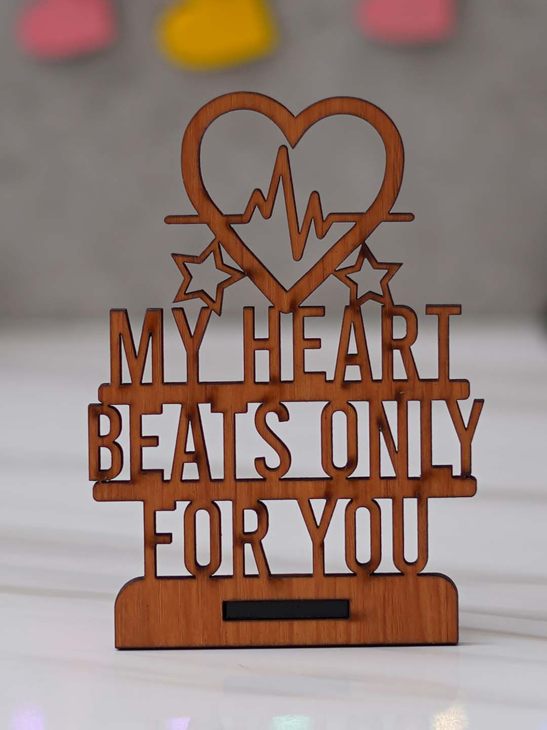 eCraftIndia Wooden My Heart Beats for You Showpiece Brown Valentine's Day Gift Set, Red
eCraftIndia Wooden My Heart Beats for You Showpiece Brown Valentine's Day Gift Set, Red
