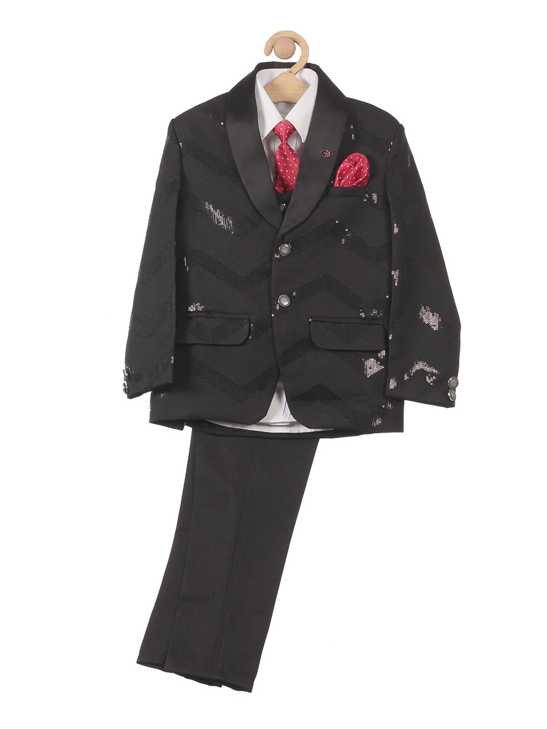 Lil Lollipop Boys 3 Pieces Sequin Embroidered Single-Breasted Blazer With Trouser & Shirt, Black
Lil Lollipop Boys 3 Pieces Sequin Embroidered Single-Breasted Blazer With Trouser & Shirt, Black