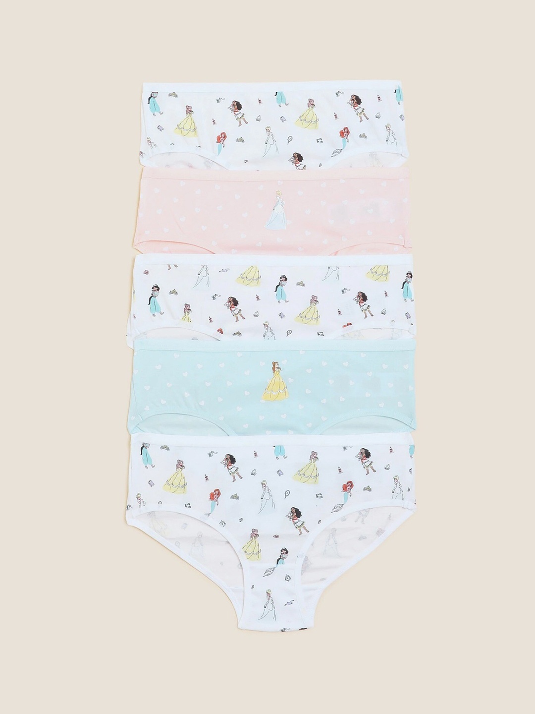 Marks & Spencer Girls Pack Of 5 Disney Princes Printed Pure Cotton Basic Briefs, White
Marks & Spencer Girls Pack Of 5 Disney Princes Printed Pure Cotton Basic Briefs, White