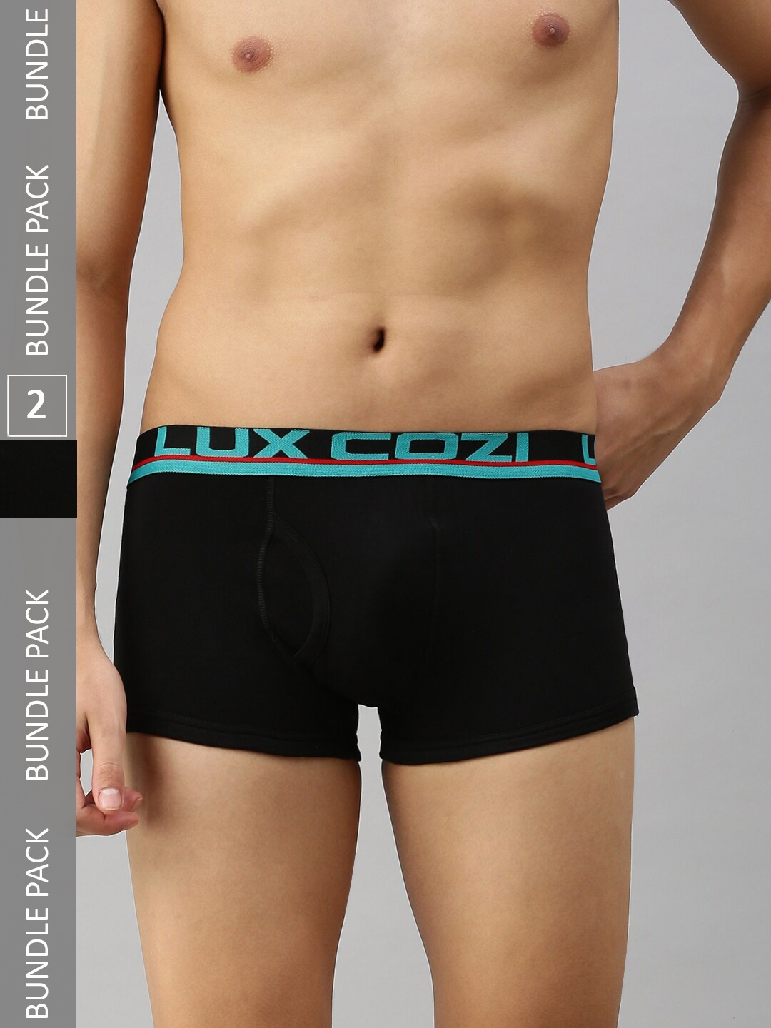 Lux Cozi Men Pack Of 2 Trunks, Black