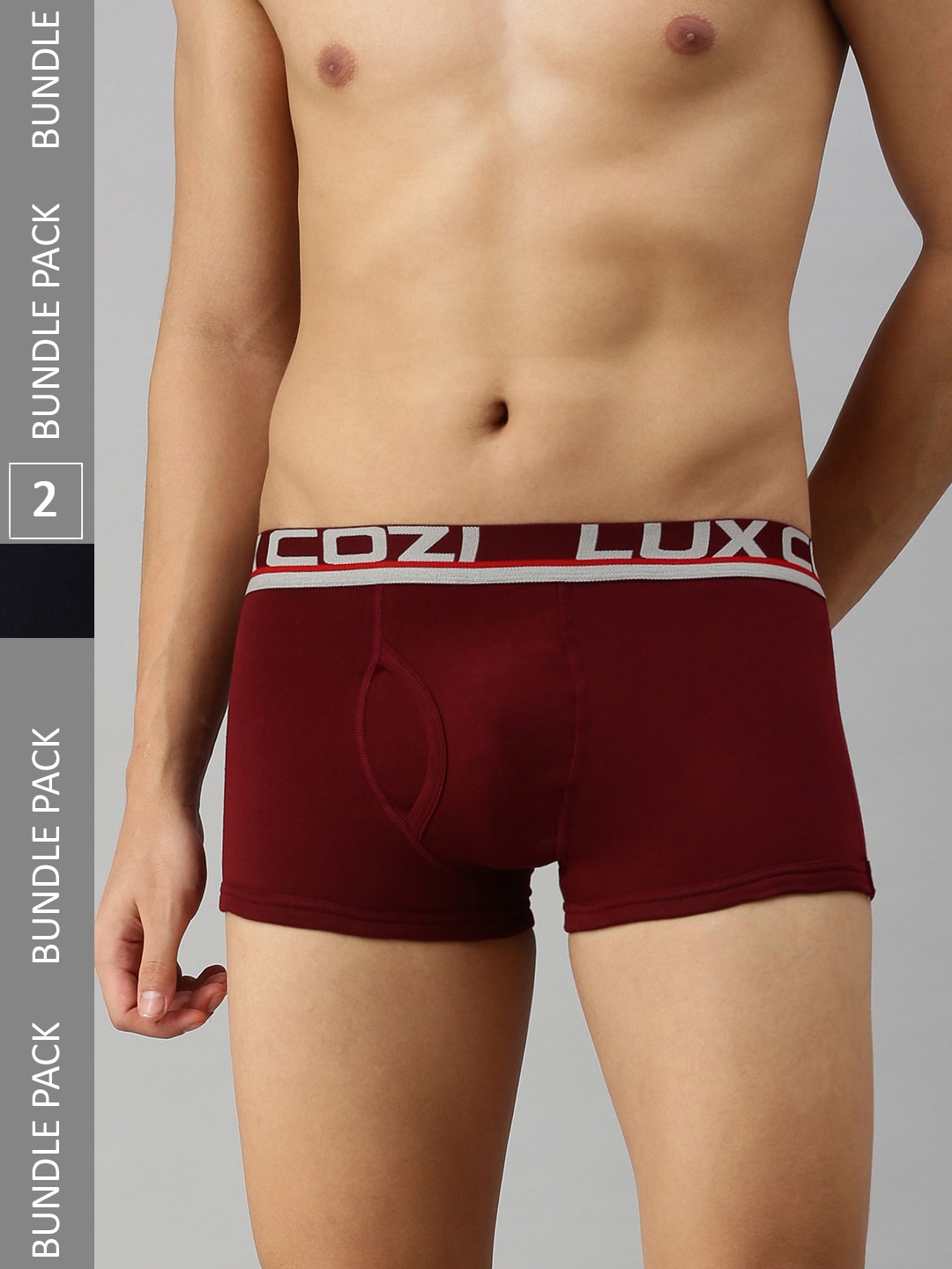 Lux Cozi Men Pack Of 2 Trunks, Maroon