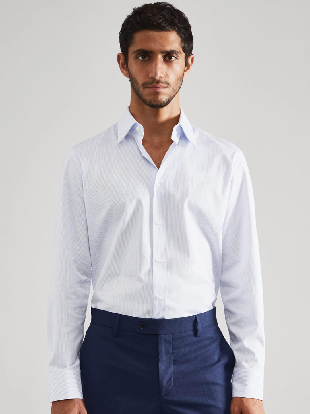 MANGO MAN Striped Sustainable Formal Shirt, Blue
MANGO MAN Striped Sustainable Formal Shirt, Blue
