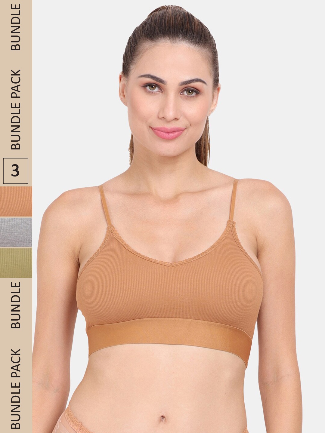 Amour Secret Pack Of 3 Lightly Padded & Non-Wired Seamless Anti Odour Workout Bra, Brown
Amour Secret Pack Of 3 Lightly Padded & Non-Wired Seamless Anti Odour Workout Bra, Brown