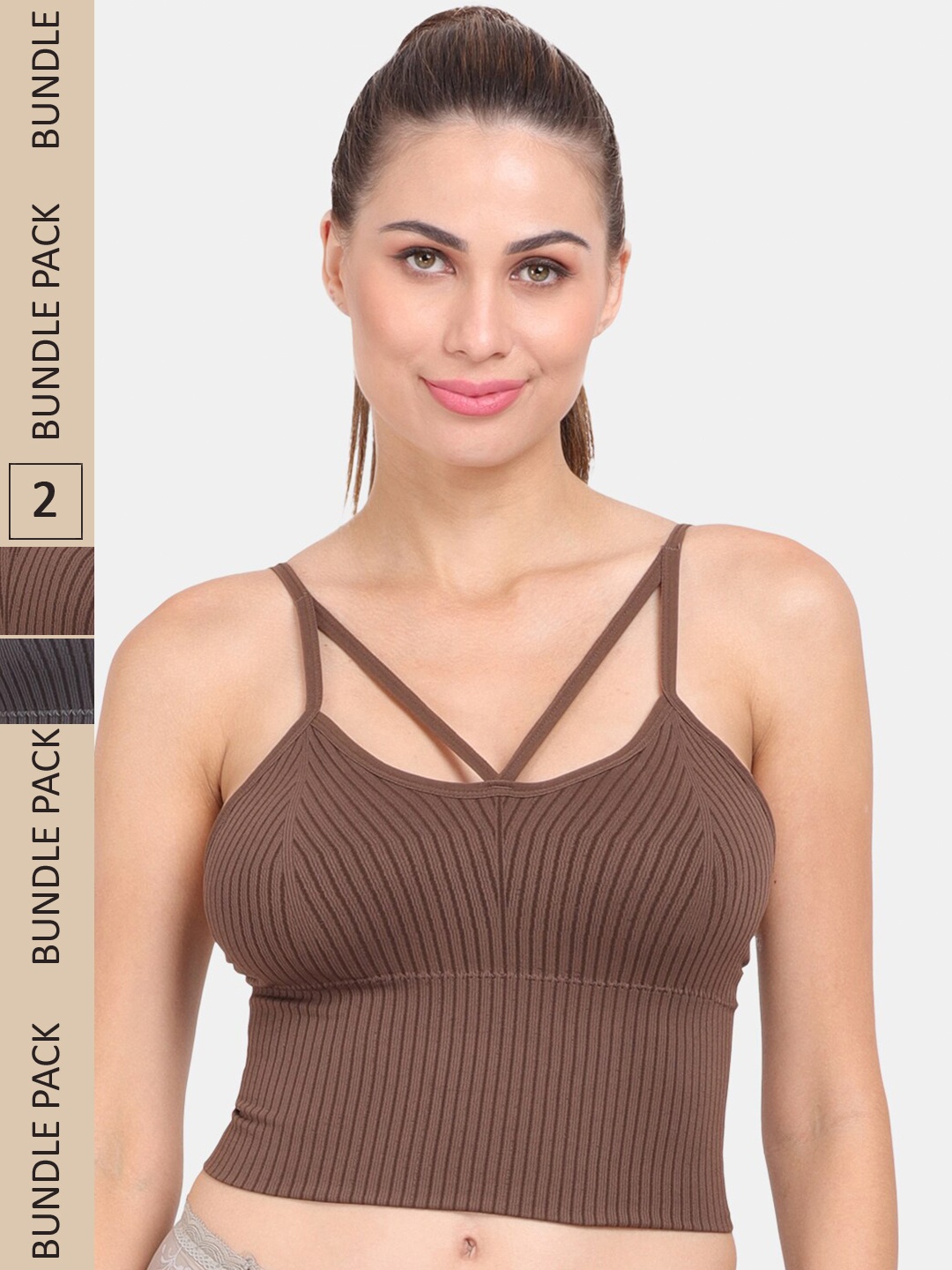 Amour Secret Pack Of 2 Lightly Padded & Non-Wired Seamless Anti Odour Bralette Bra, Brown
Amour Secret Pack Of 2 Lightly Padded & Non-Wired Seamless Anti Odour Bralette Bra, Brown