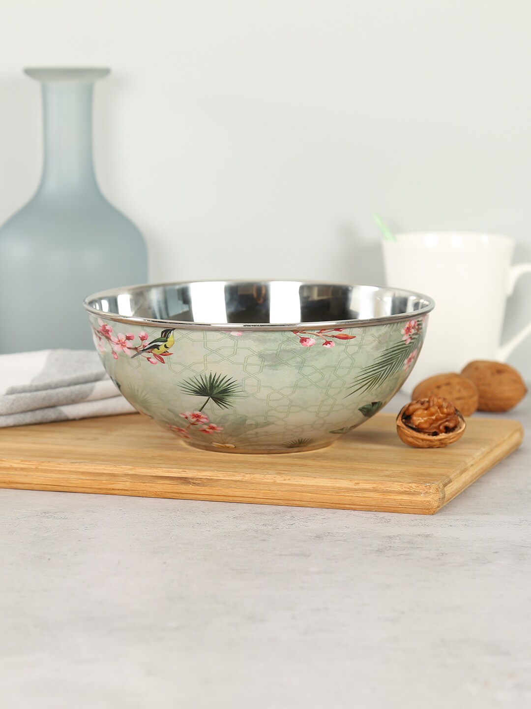 India Circus by Krsnaa Mehta Spring Bloom Beige & Green Printed Stainless Steel Matte Bowl
India Circus by Krsnaa Mehta Spring Bloom Beige & Green Printed Stainless Steel Matte Bowl
