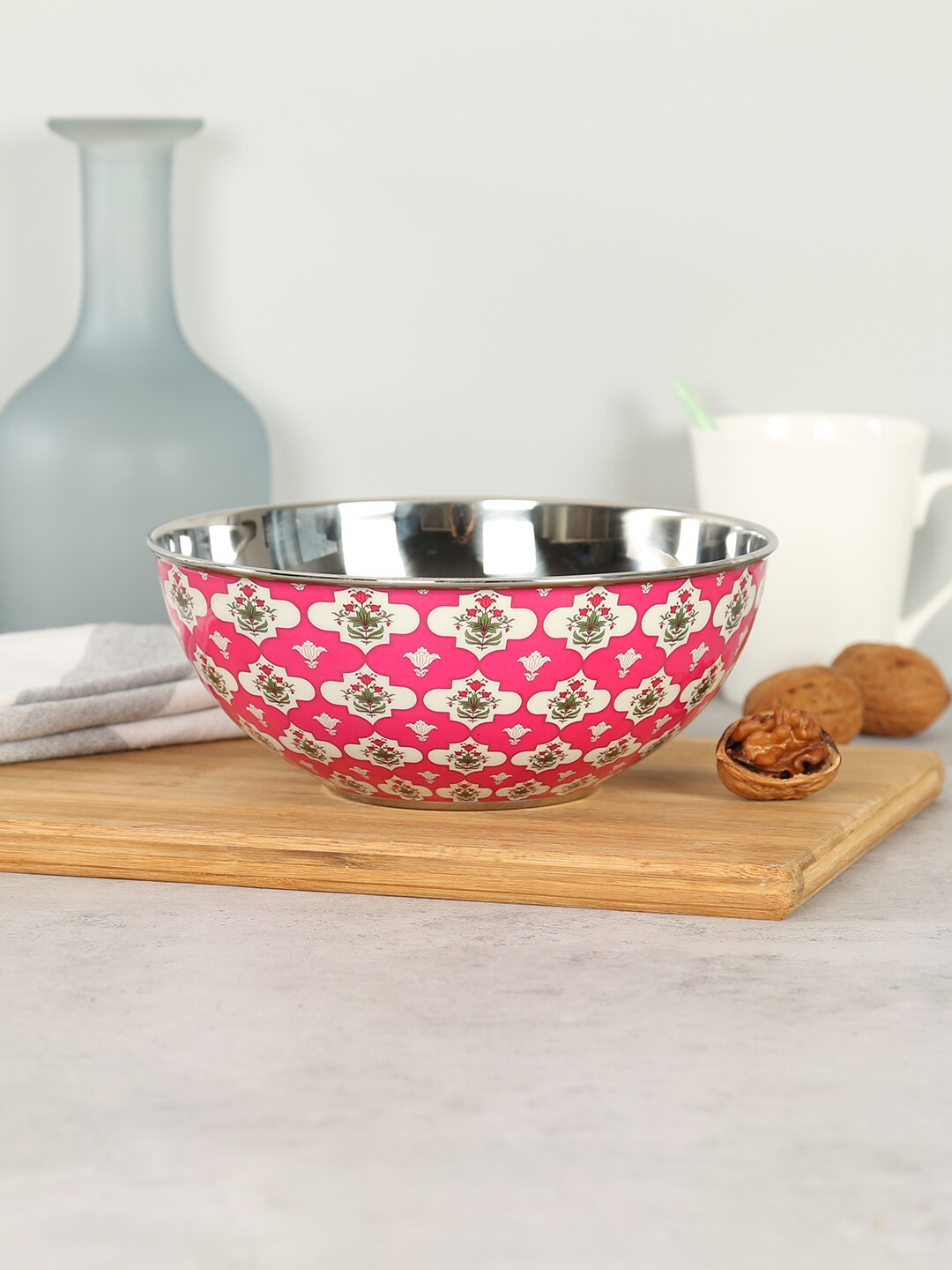 India Circus by Krsnaa Mehta Lattice Treasures Pink Printed Stainless Steel Matte Bowl
India Circus by Krsnaa Mehta Lattice Treasures Pink Printed Stainless Steel Matte Bowl
